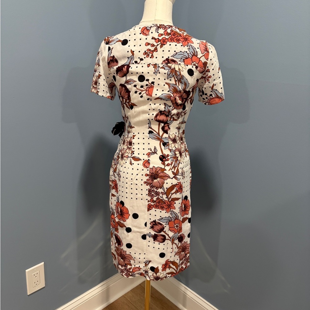 Maeve Anthropologie Floral Polka Dot Wrap Dress Women Small Tie Waist - Picture 3 of 8